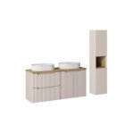 Ensemble salle de bain - deconation - astral beige - double vasques - 120 cm - design contemporain