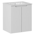 Ensemble salle de bain - deconation - astral blanc - meuble 2 portes - vasque int�gr�e - 50 cm