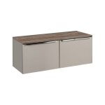 Ensemble salle de bain - deconation - rosario - 120 cm - taupe - 2 meubles sous vasque