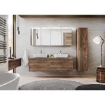 Ensemble salle de bain double vasques 160 cm + 4 �l�ments - rosario oak
