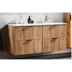 Ensemble meuble double vasques 120 cm - georgia oak