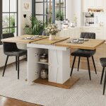 Ensemble salle � manger 5 pi�ces table extensible 110(140)x70x76 cm + 4 chaises assise coton - lin gris ...