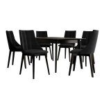 Ensemble salle � manger complet racine 139 - noir - mdf - bois