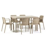 Ensemble de salle � manger ext�rieur table rectangulaire et 6 chaises avec accoudoirs pour terrasses ...
