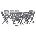 Vidaxl mobilier  dner de jardin 9 pcs ensemble de salle  manger salon de jardin table et chaise d'extrieur ...