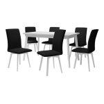 Ensemble salle  manger - victorville 335 - table en stratifi avec pied en bois de htre - 6 chaises ...