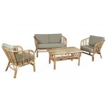 Ensemble salon 4 pices en rotin naturel - marque - modle - coussins dhoussables - jardin - extrieur ...