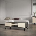 Ensemble salon - banc tv table basse buffet bas - kent - chne de fil / sidewalk - demeyere