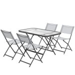 Outsunny - ensemble de jardin - mtal - 120x70x70cm - gris