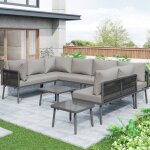 Ensemble salon de jardin 8 personnes avec 4 canap�s 2 places et 2 tables maisentiel