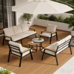 Ensemble de salon de jardin - canap� 3 places - canap� 2 places - 2 fauteuils - 2 tables basses