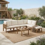 Ensemble salon de jardin canap� dangle 6 places lit salon ext�rieur table � manger convertible en m�ridienne ...