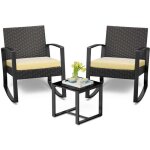 Ensemble de salon de jardin en rotin bealife de 3 pièces - jaune - pour jardin véranda et balcon Ensemble de salon de jardin en rotin bealife de 3 pièces - jaune - pour jardin véranda et balcon