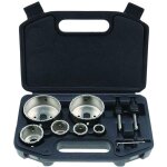 Ensemble de scies cloches diamant - pzcc - 9 pi�ces - 22 / 28 / 35 / 44 / 68 / 73 mm - carrelage - c�ramique ...