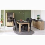 Ensemble s�jour - austin - table salle � manger 170x90 cm - vitrine - enfilade 2 portes - ch�ne hamilton ...