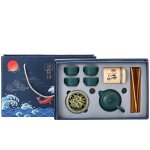 Ensemble de service � th� - antcool - vert - porcelaine - 1 th�i�re et 4 tasses - compatible lave - vaisselle ...