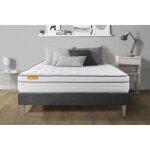 Ensemble sommier matelas 140x190 memo luxe ressorts ensachs et mmoire de forme - 26 cm - equilibr ...