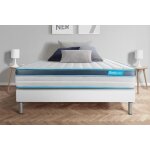 Ensemble sommier matelas 140x200 bodyfit mmoire de forme - 24 cm - ferme - sommier kit blanc