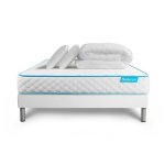 Ensemble sommier matelas 160x200 bodyone mousse hd micro alv�ol� - 19 cm - tr�s ferme - sommier blanc ...