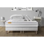 Pack matelas 160x200 + double sommiers 80x200 memo luxe ressorts ensachs + mmoire de forme 5 zones ...