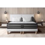 Ensemble sommier matelas 160x200 exclusive ressorts ensachs - 22 cm - ferme - double sommiers blanc