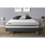 Ensemble sommier matelas 180x200 memo spring ressorts ensach�s et m�moire de forme - 22 cm - ferme - ...