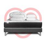 Pack lit complet - matelas 180x200 cm + sommier tapissier � lattes (en kit) + 2 oreillers + couette - ...