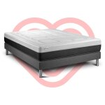 Ensemble matelas sommier 200x200 cm - sommier gris (en kit) - vital form gris