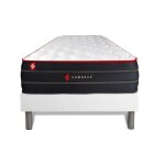 Ensemble sommier + matelas boost ressorts ensachs et mmoire de forme 90x190 90 x 190 cm blanc