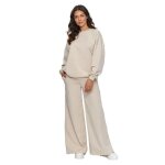 Ensemble sweatshirt et pantalon large femme makadamia
