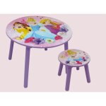 Ensemble table et 1 tabouret en bois disney princesses