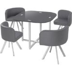 Ensemble table et 4 chaises de repas design malaga gris Ensemble table et 4 chaises de repas design malaga gris