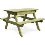 Ensemble table et bancs de jardin 2 - 4 pers. style contemporain - pinde imprgne