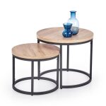 Ensemble de table basse gigogne ronde oreo lot de 2 table dextrémité de canapé chêne san remo Ensemble de table basse gigogne ronde oreo lot de 2 table dextrémité de canapé chêne san remo