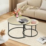 Ensemble de tables basses table basse ronde pour salon pour se d�tendre au quotidien - b�ches + jambes ...