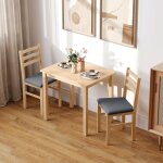 Ensemble table et chaises 3 pi�ces id�al pour les petits espaces. chaises rembourr�es gain de place mdf ...