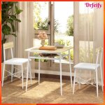 Ensemble table et chaises - akozon - 10209 - 2 places - table carr�e 70x70 cm - chaises rembourr�es simili ...