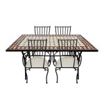 Ensemble table et chaises - axi - leonie - 5 pièces - mosaïque vin rouge - résistant aux intempéries Ensemble table et chaises - axi - leonie - 5 pièces - mosaïque vin rouge - résistant aux intempéries