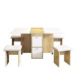 Ensemble table et chaises - cdisplay - 120 * 80 * 75 cm table � rallonges avec 4 chaises - pour salle ...