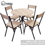 Ensemble table et chaises dock - noir - rectangulaire - 6 personnes - style contemporain