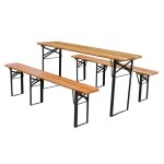 Ensemble de table et chaises de jardin en bois - cdisplay - 6 - 8 personnes - pliable - table et chaises ...
