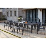 Olhao - console extensible aluminium + 12 chaises