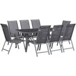 Salon de jardin cordoba xl 180 8 places - phoenix - gris fonc