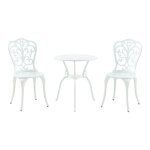 Ensemble table et chaises de jardin - helloshop26 - set bistrot 03 0010679 - aluminium - blanc - trou ...