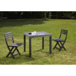 Ensemble table et chaises de jardin pliantes dmora ortisei en plastique r�sistant anthracite