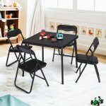 Ensemble table et chaises pliants 5 pi�cesrembourr�s pliables avec structure m�tallique mobilier camping ...