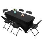 Ensemble table et chaises pliantes f�te conf�rence r�ception camping jardin table + 8 chaises blanc + ...