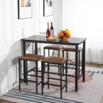 Ensemble table et chaises de salle � manger - 1 ensemble table + 4 chaises en cuir naturel moderne