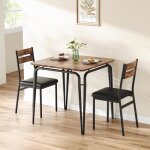 Ensemble table et chaises de salle � manger pour 2 personnes table carr�e avec 2 chaises rembourr�es ...