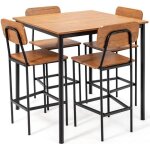 Costway ensemble table et chaises salle à manger pour 4 personnes cadre en métal 4 chaises de style industriel ... Costway ensemble table et chaises salle à manger pour 4 personnes cadre en métal 4 chaises de style industriel ...